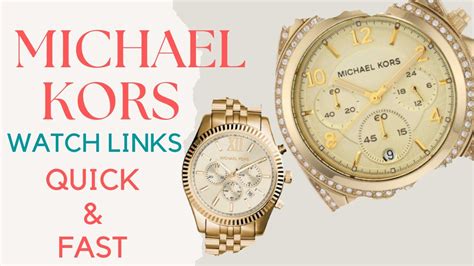 how to take links out of a watch michael kors|michael kors watch strap links.